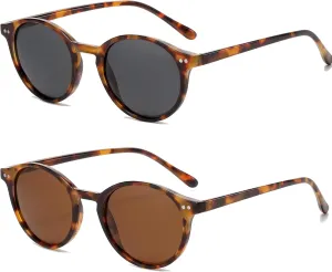 EYLRIM Classic Polarized Round Sunglasses for Women Men Vintage Style Lightweight Circle Frame Sun Glasses