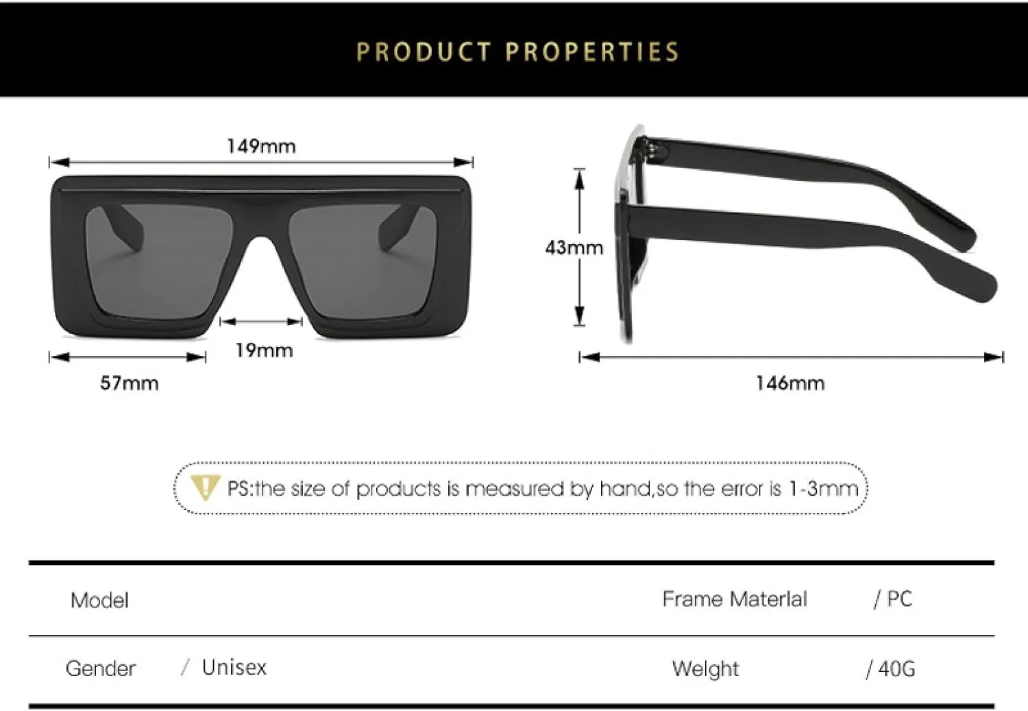 Fashion Big Frame Women Men Sun Glasses Vintage Outdoors Travel Shades Uv400