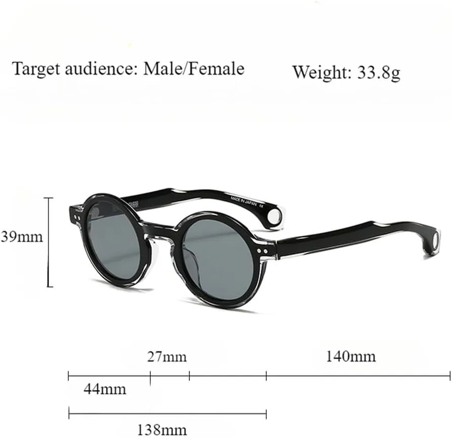 Fashion Luxury Acetate Round Sunglasses for Men and Women Outdoor Travel Fishing Protection Trend