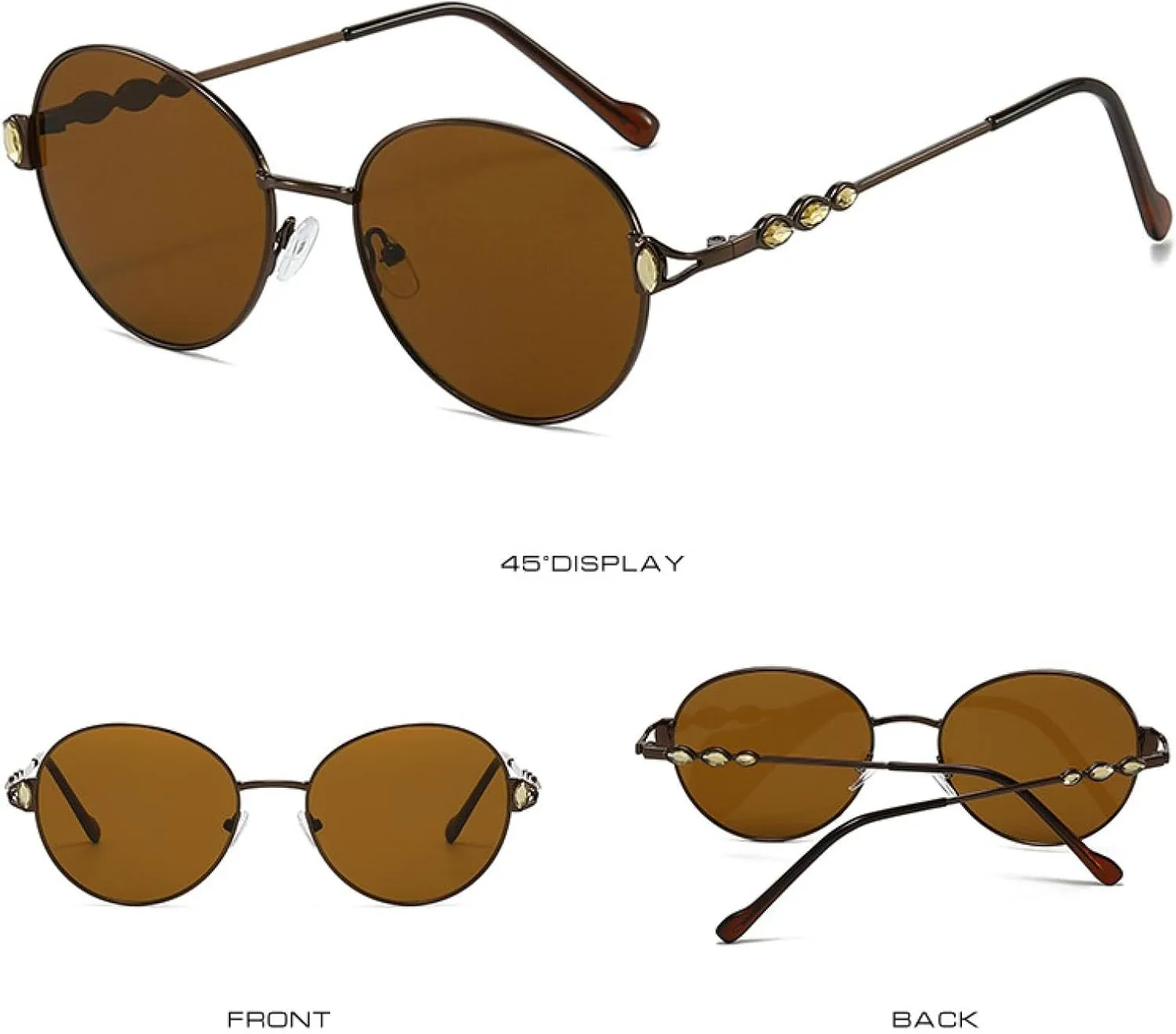 Fashion Luxury Vintage Sunglasses Women Rays Rhinestone Travel Party Outdoor Shades Oval Diamond Cool Glasses