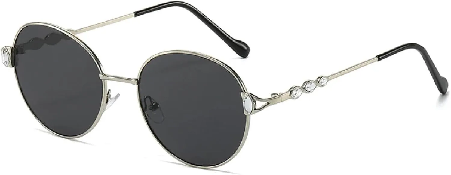 Fashion Luxury Vintage Sunglasses Women Rays Rhinestone Travel Party Outdoor Shades Oval Diamond Cool Glasses