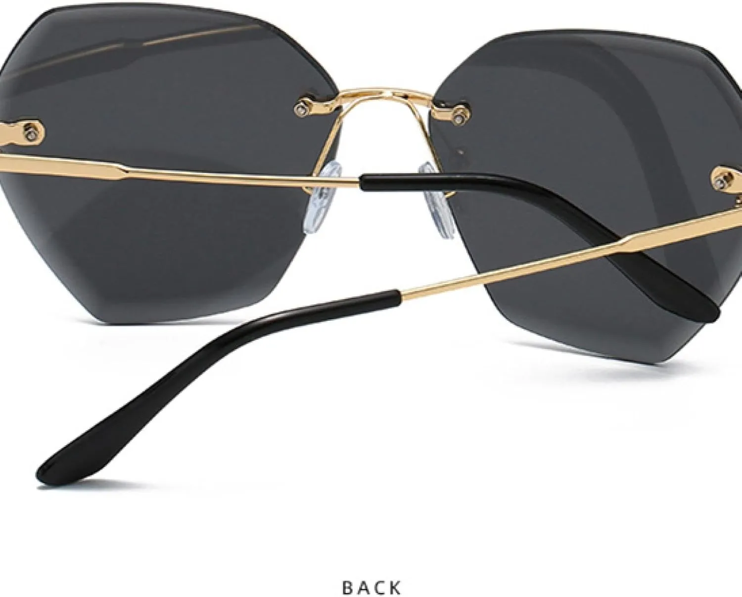 Fashion Rimless Irregular Sunglasses Women Men Retro Luxury Shades Outdoors Travel Sunglasses Uv400