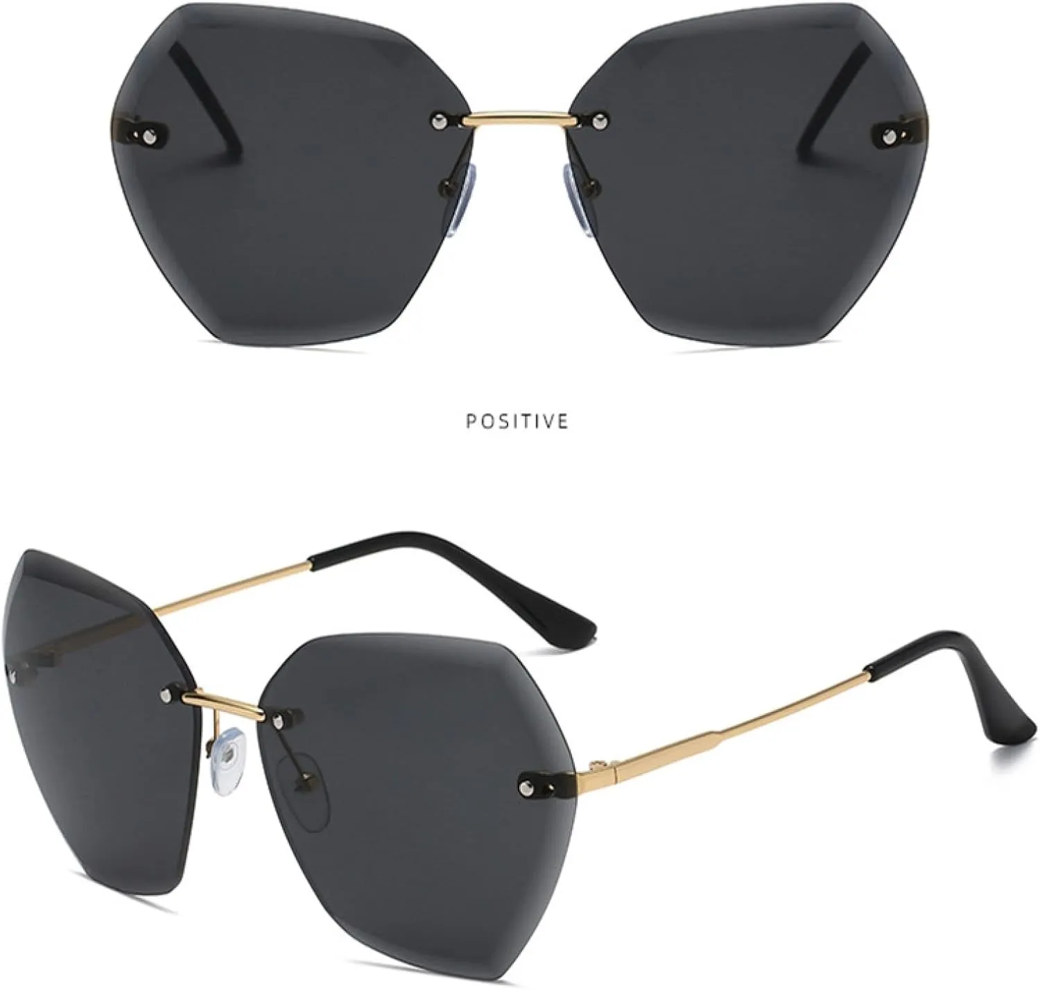 Fashion Rimless Irregular Sunglasses Women Men Retro Luxury Shades Outdoors Travel Sunglasses Uv400