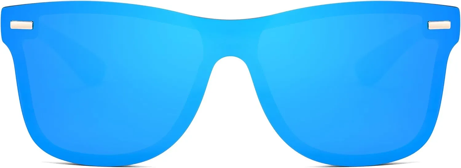 FEISEDY Trendy Rimless Mirrored One Piece Lens Sunglasses Reflective Sun Glasses B4114
