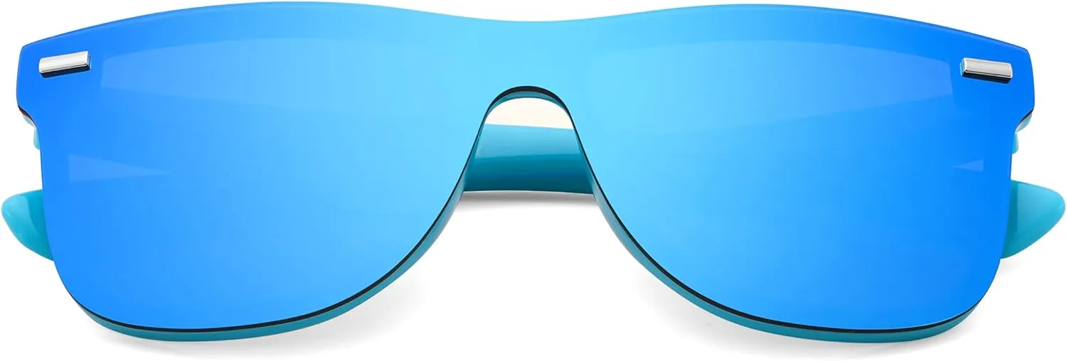 FEISEDY Trendy Rimless Mirrored One Piece Lens Sunglasses Reflective Sun Glasses B4114