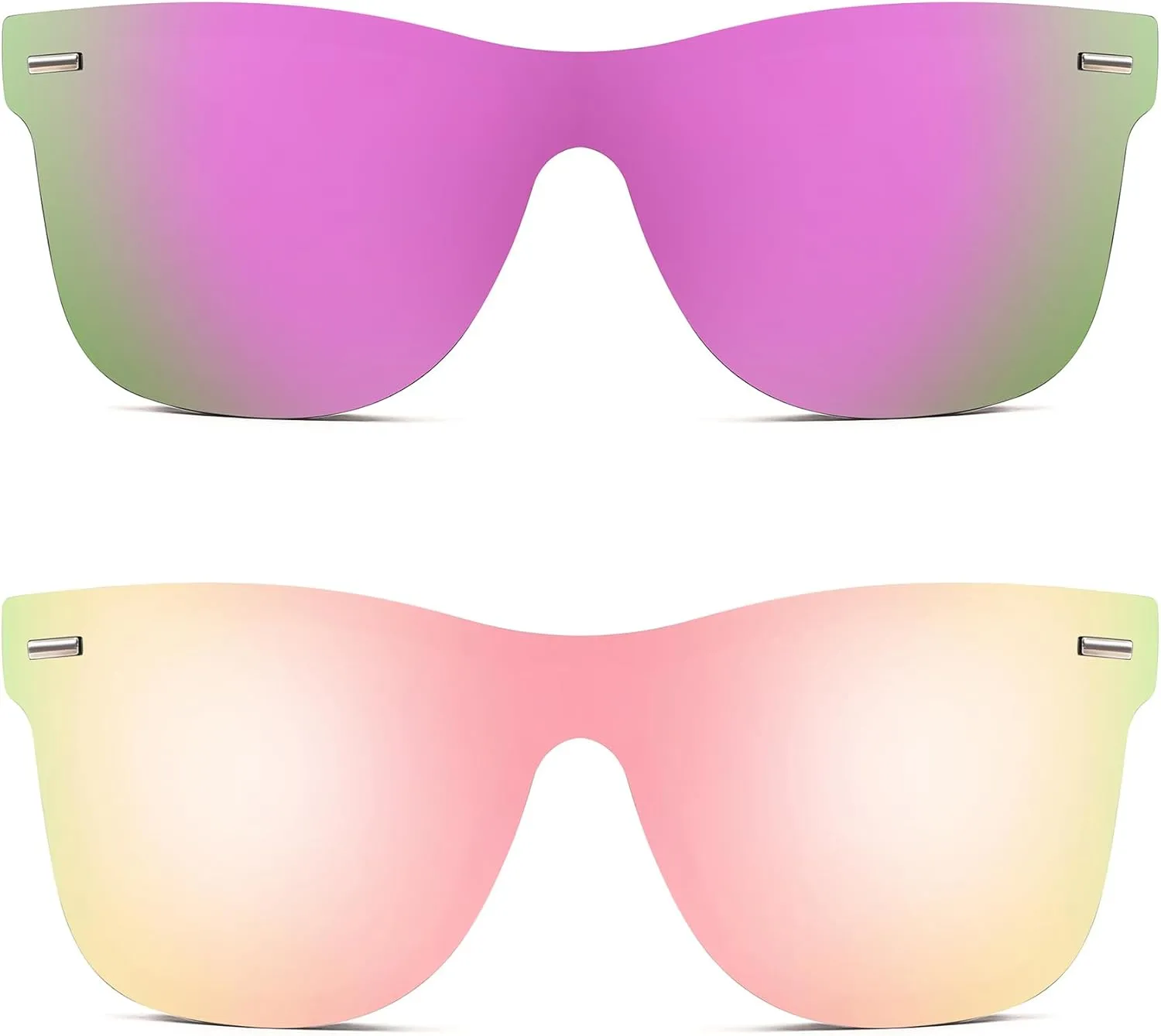 FEISEDY Trendy Rimless Mirrored One Piece Lens Sunglasses Reflective Sun Glasses B4114