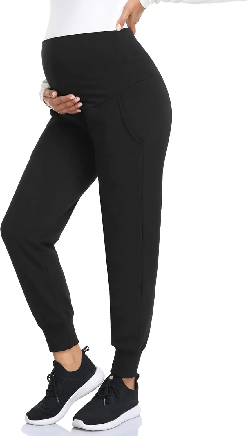 fitglam Women's Maternity Pants Over Belly Lounge Pajamas Clothes Pregnancy Must Haves Joggers with Pockets