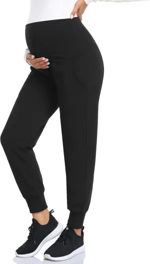 fitglam Women's Maternity Pants Over Belly Lounge Pajamas Clothes Pregnancy Must Haves Joggers with Pockets