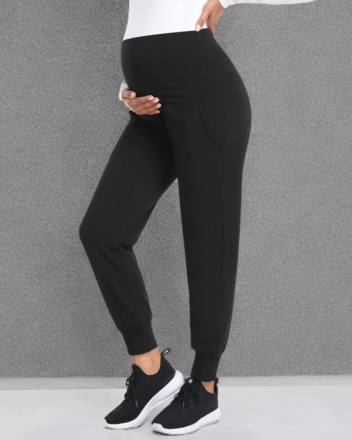 fitglam Women's Maternity Pants Over Belly Lounge Pajamas Clothes Pregnancy Must Haves Joggers with Pockets