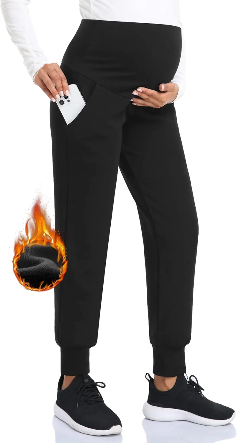 fitglam Women's Maternity Pants Over Belly Lounge Pajamas Clothes Pregnancy Must Haves Joggers with Pockets