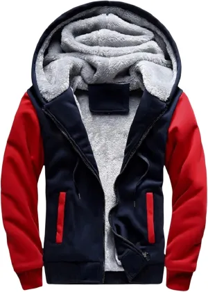 Fleece Hoodie Men Winter Heavyweight Sherpa Lined Zipper Sweatshirt Casual Workout Warm Hoodies Thick Jackets Pockets
