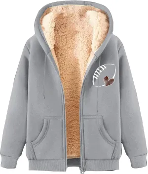 Fleece Lined Jackets for Men Winter Warm Zip Up Hoodies Fuzzy Sherpa Sweatshirts Casual Hooded Coats with Pocket