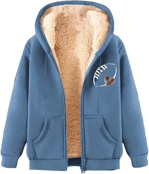 Fleece Lined Jackets for Men Winter Warm Zip Up Hoodies Fuzzy Sherpa Sweatshirts Casual Hooded Coats with Pocket