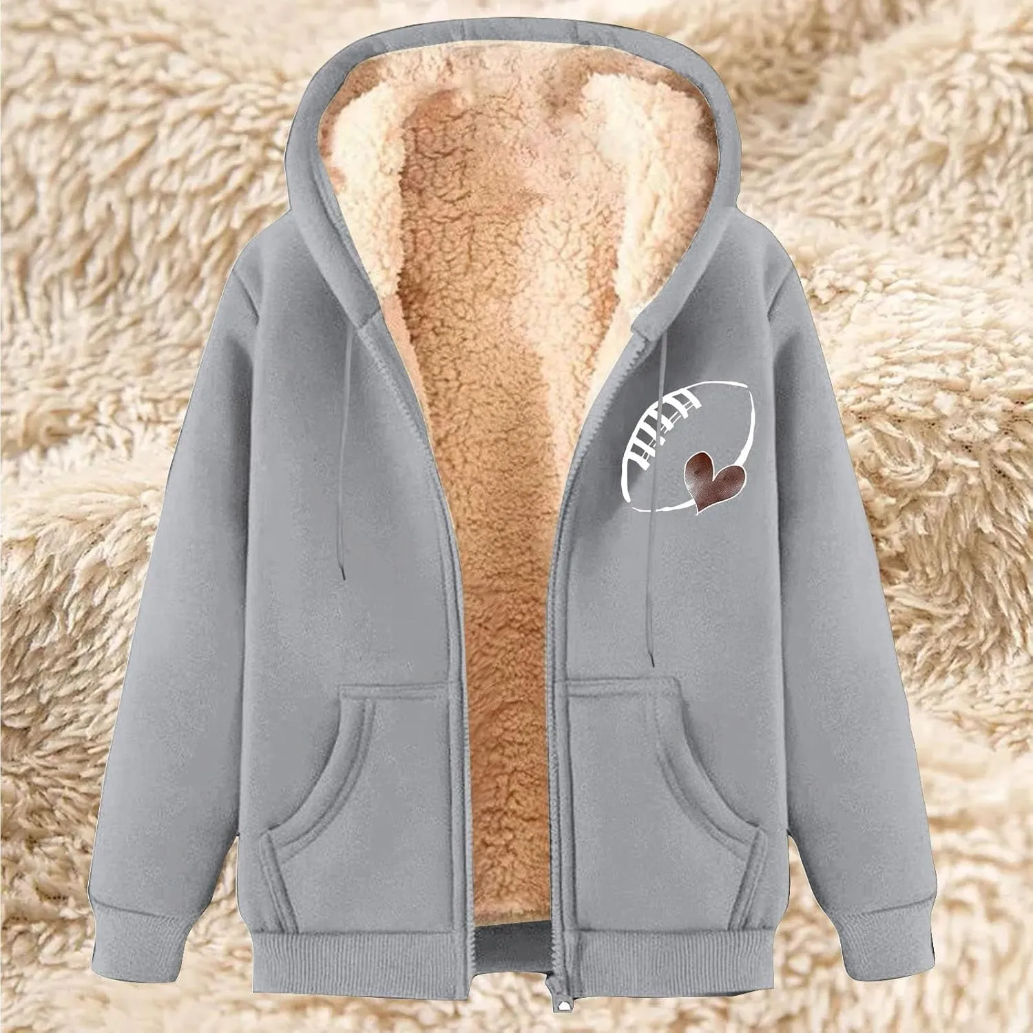 Fleece Lined Jackets for Men Winter Warm Zip Up Hoodies Fuzzy Sherpa Sweatshirts Casual Hooded Coats with Pocket