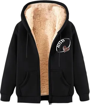 Fleece Lined Jackets for Men Winter Warm Zip Up Hoodies Fuzzy Sherpa Sweatshirts Casual Hooded Coats with Pocket