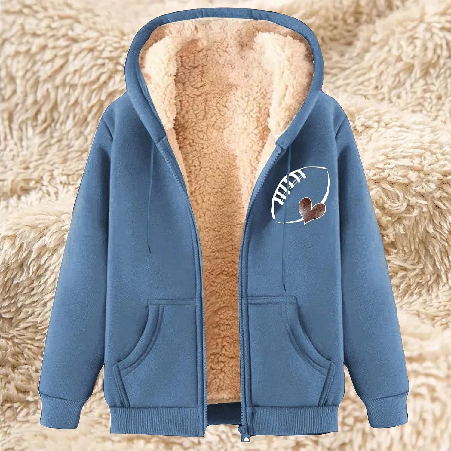 Fleece Lined Jackets for Men Winter Warm Zip Up Hoodies Fuzzy Sherpa Sweatshirts Casual Hooded Coats with Pocket