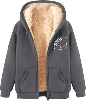 Fleece Lined Jackets for Men Winter Warm Zip Up Hoodies Fuzzy Sherpa Sweatshirts Casual Hooded Coats with Pocket