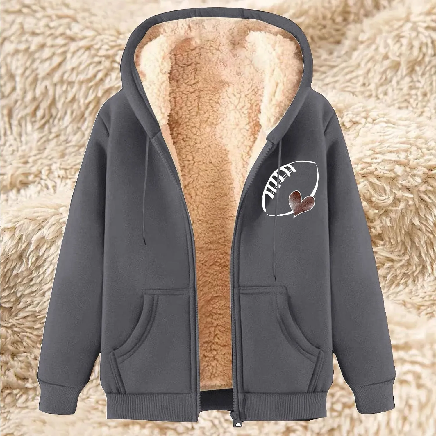 Fleece Lined Jackets for Men Winter Warm Zip Up Hoodies Fuzzy Sherpa Sweatshirts Casual Hooded Coats with Pocket