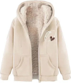 Fleece Lined Jackets for Men Winter Warm Zip Up Hoodies Fuzzy Sherpa Sweatshirts Casual Hooded Coats with Pocket