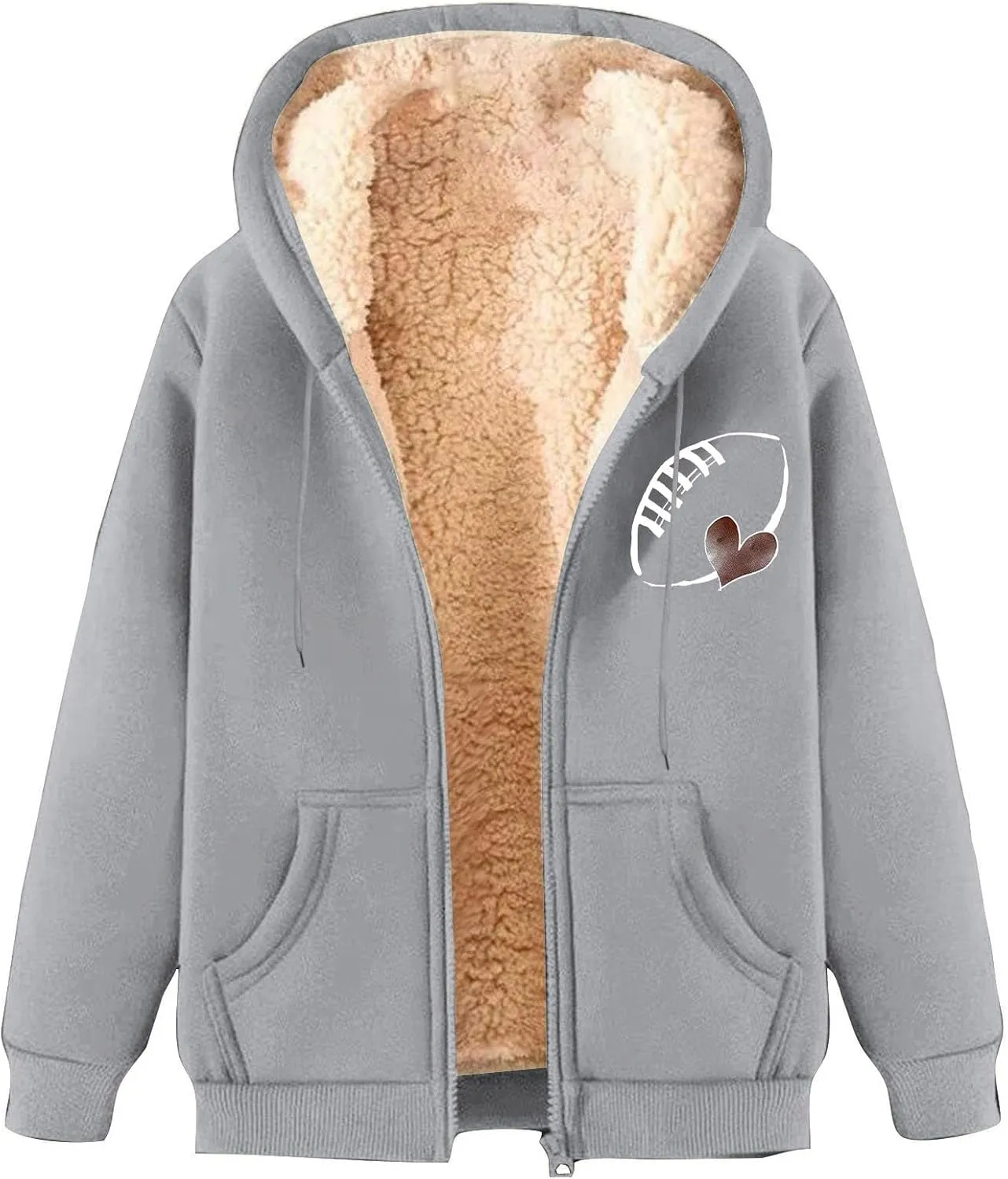 Fleece Lined Jackets for Men Winter Warm Zip Up Hoodies Fuzzy Sherpa Sweatshirts Casual Hooded Coats with Pocket