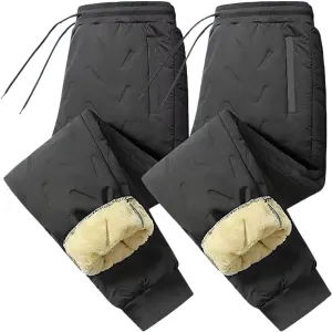 Fleece Lined Pants Men Sweatpants High Comfort Small Leg Casual Pants Athletic Buckle Pants for Active Gym Track