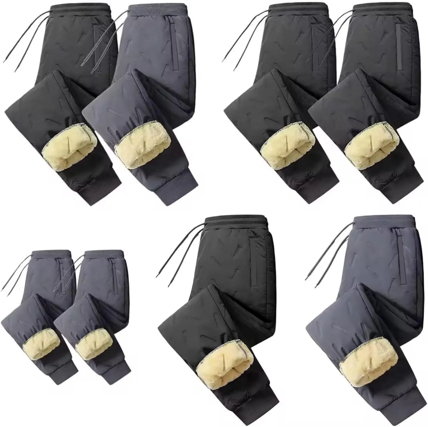 Fleece Lined Pants Men Sweatpants High Comfort Small Leg Casual Pants Athletic Buckle Pants for Active Gym Track