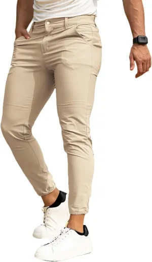 GINGTTO Men's 4-Way Stretch Slim Tapered Fit Golf Joggers - 28" Inseam Nylon