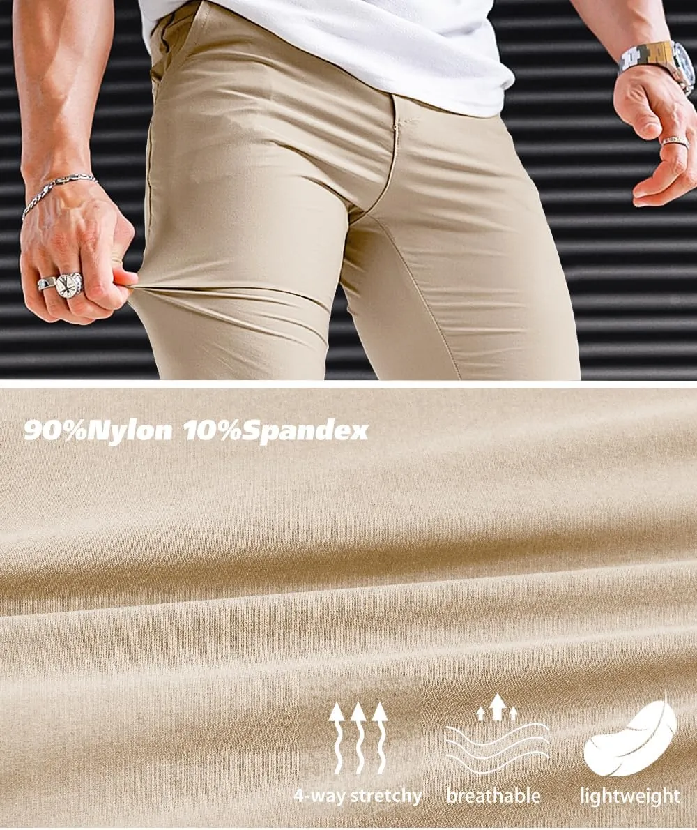 GINGTTO Men's 4-Way Stretch Slim Tapered Fit Golf Joggers - 28" Inseam Nylon
