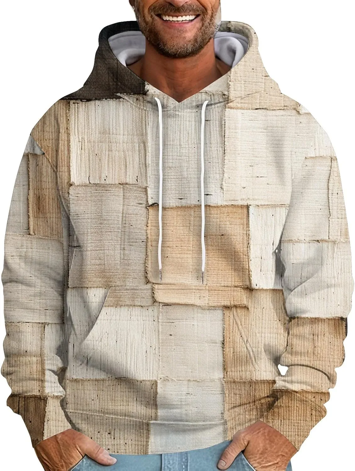 GOFULY Mens Graphic Hoodies Pullover Vintage Graphic Fall Sweatshirt Fashion Winter Hoodies Pullover Drawstring Y2K Shirts