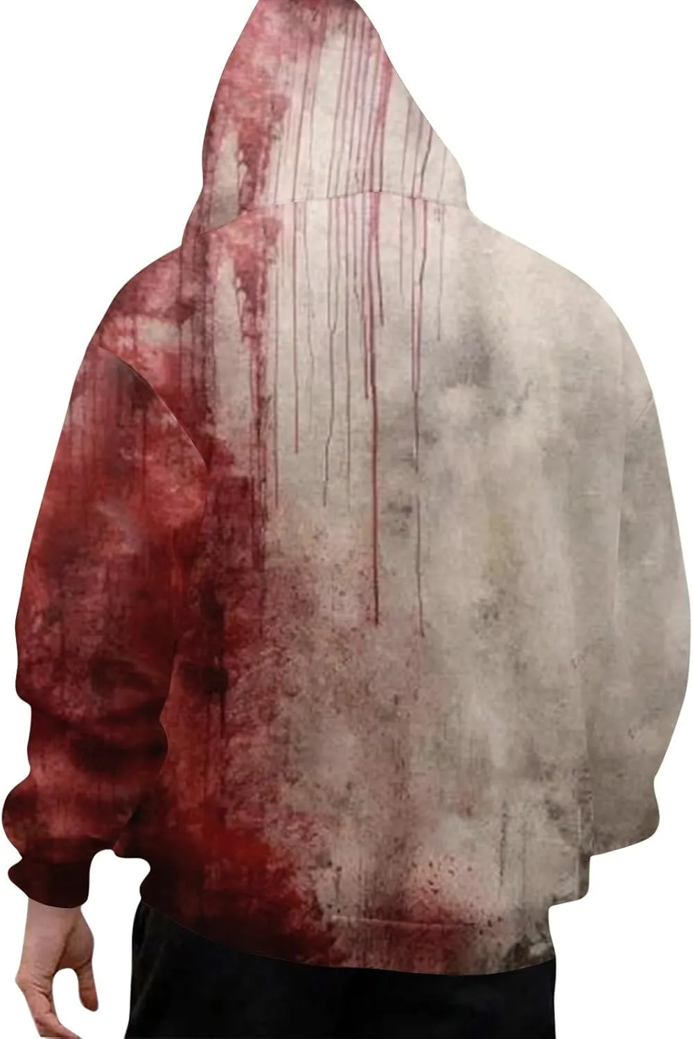 GOFULY Problem Solved Bloody Halloween Hoodies For Men Y2K Fall Halloween Sweatshirts Long Sleeve Winter 2024 Pullover