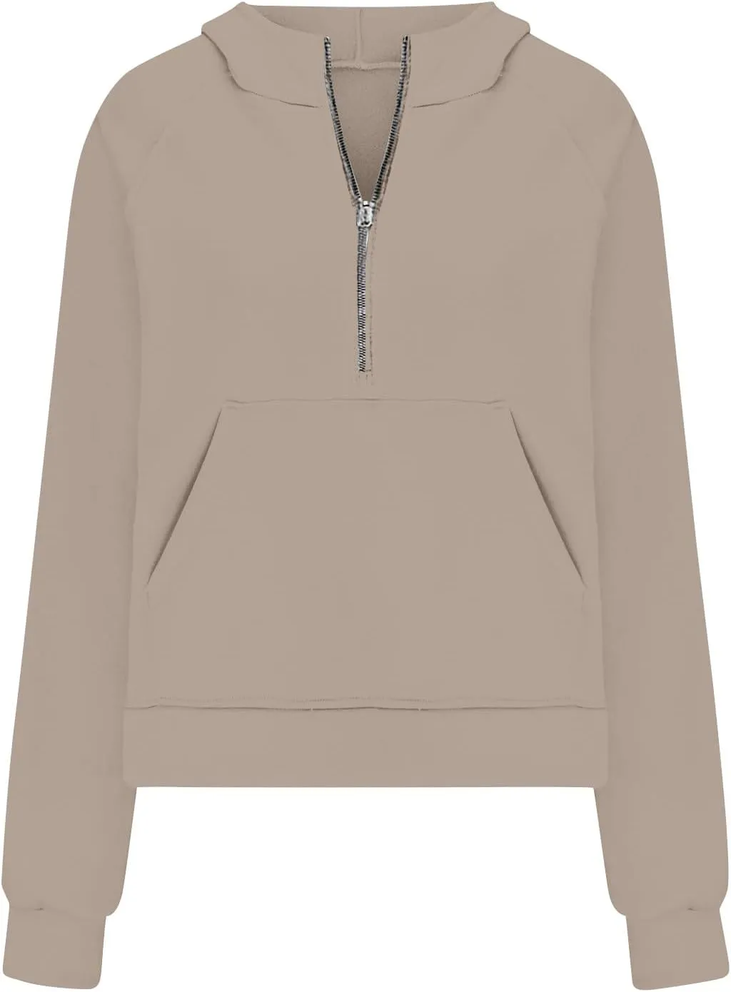 Half Zip Cropped Hoodies for Women Fleece Quarter Zip Pullover Oversized Sweatshirts with Thumb Hole 2024 Fall Clothes