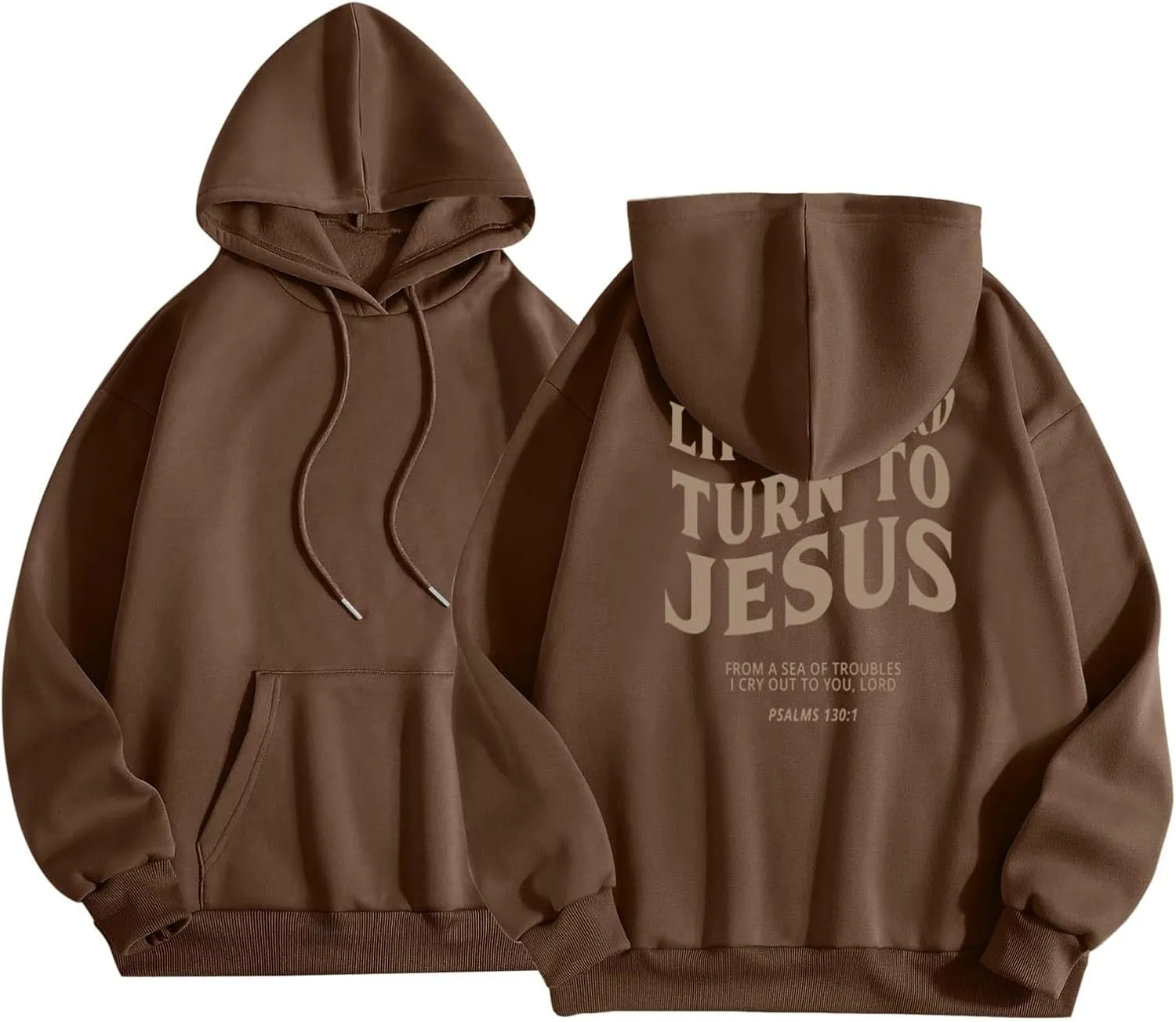 Hoodies For Teen Girls Life Is Hard Turn To Jesus Letter Print Long Sleeve Pullover Tops With Kangaroo Pocket Fall Trendy