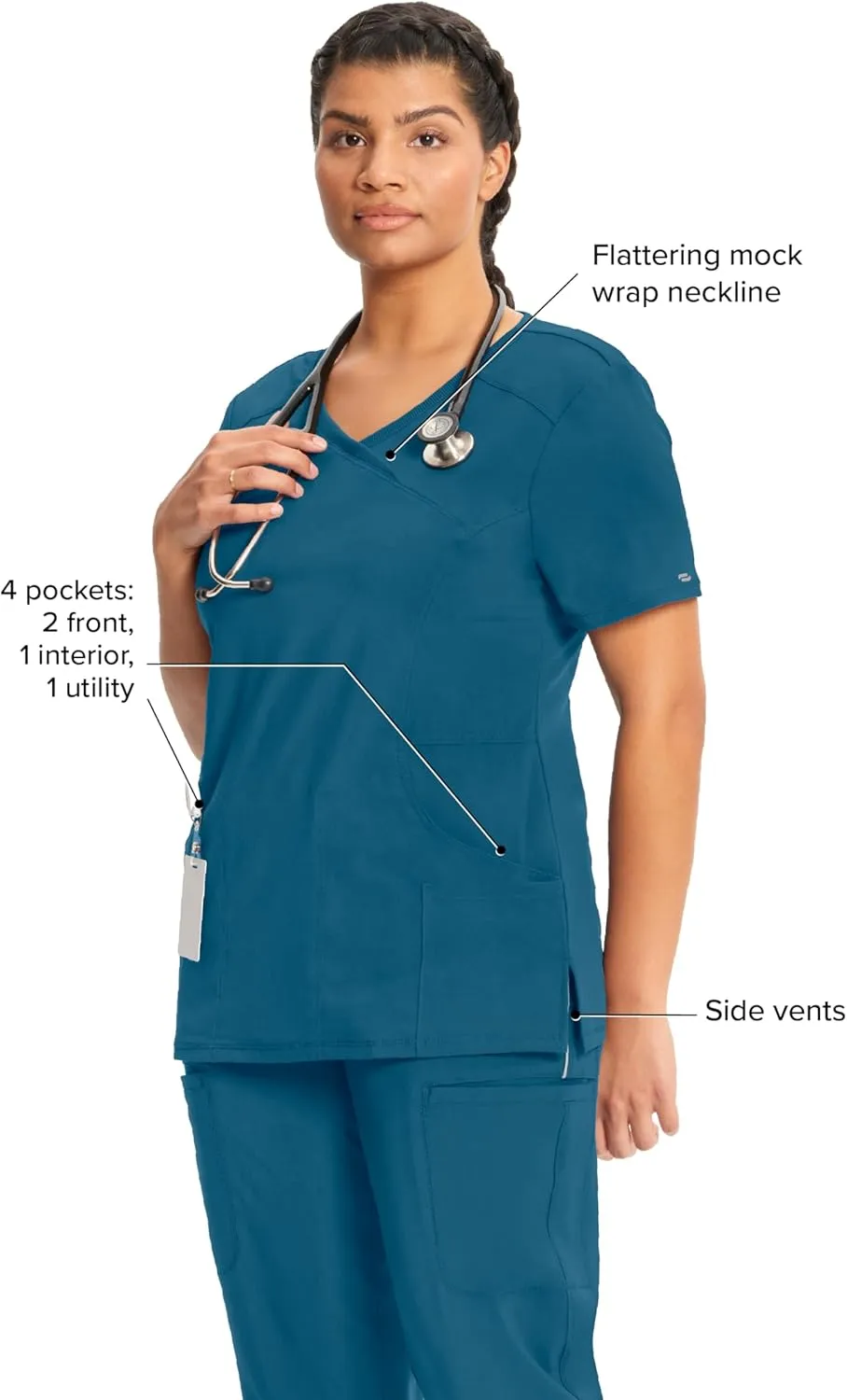 Infinity Cherokee Women Nurse Scrubs Top Mock Wrap 2625A