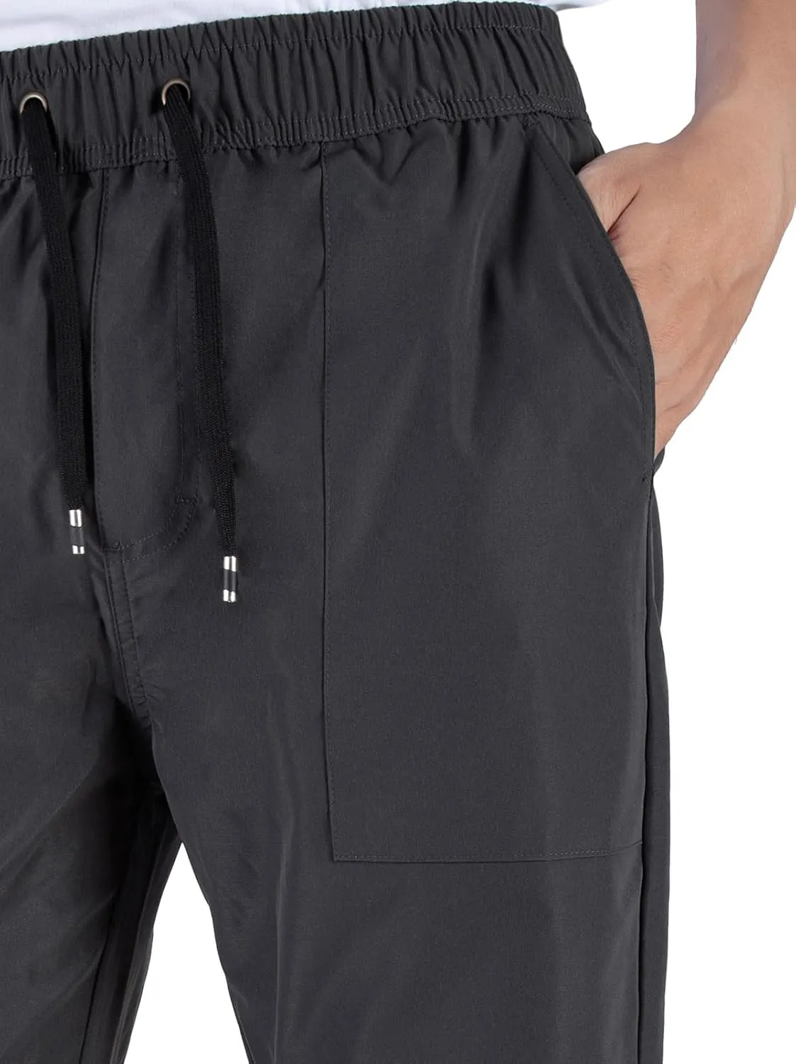 ITALYMORN Mens Joggers Lightweight Woven Pants Polyester Track Pants with Pockets