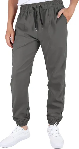 ITALYMORN Mens Joggers Lightweight Woven Pants Polyester Track Pants with Pockets