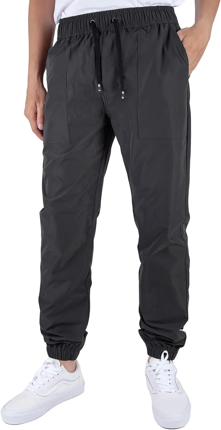 ITALYMORN Mens Joggers Lightweight Woven Pants Polyester Track Pants with Pockets
