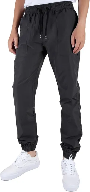 ITALYMORN Mens Joggers Lightweight Woven Pants Polyester Track Pants with Pockets