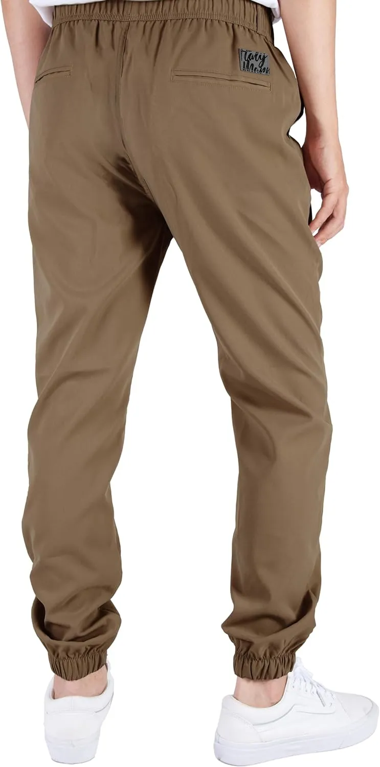 ITALYMORN Mens Joggers Lightweight Woven Pants Polyester Track Pants with Pockets