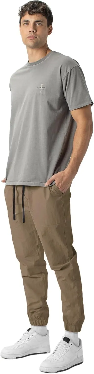 ITALYMORN Mens Joggers Lightweight Woven Pants Polyester Track Pants with Pockets