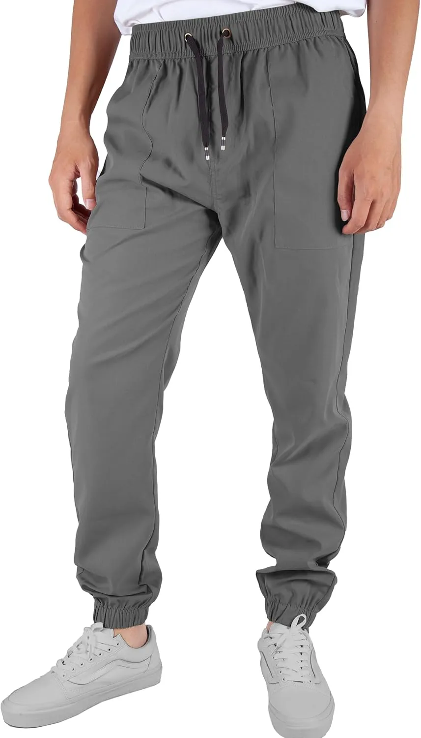 ITALYMORN Mens Joggers Lightweight Woven Pants Polyester Track Pants with Pockets