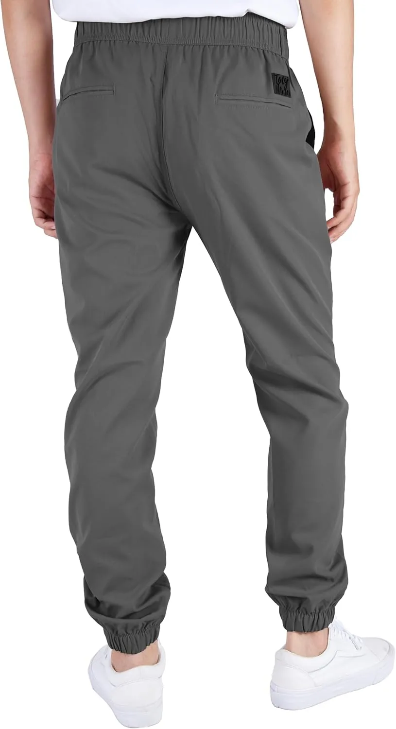 ITALYMORN Mens Joggers Lightweight Woven Pants Polyester Track Pants with Pockets