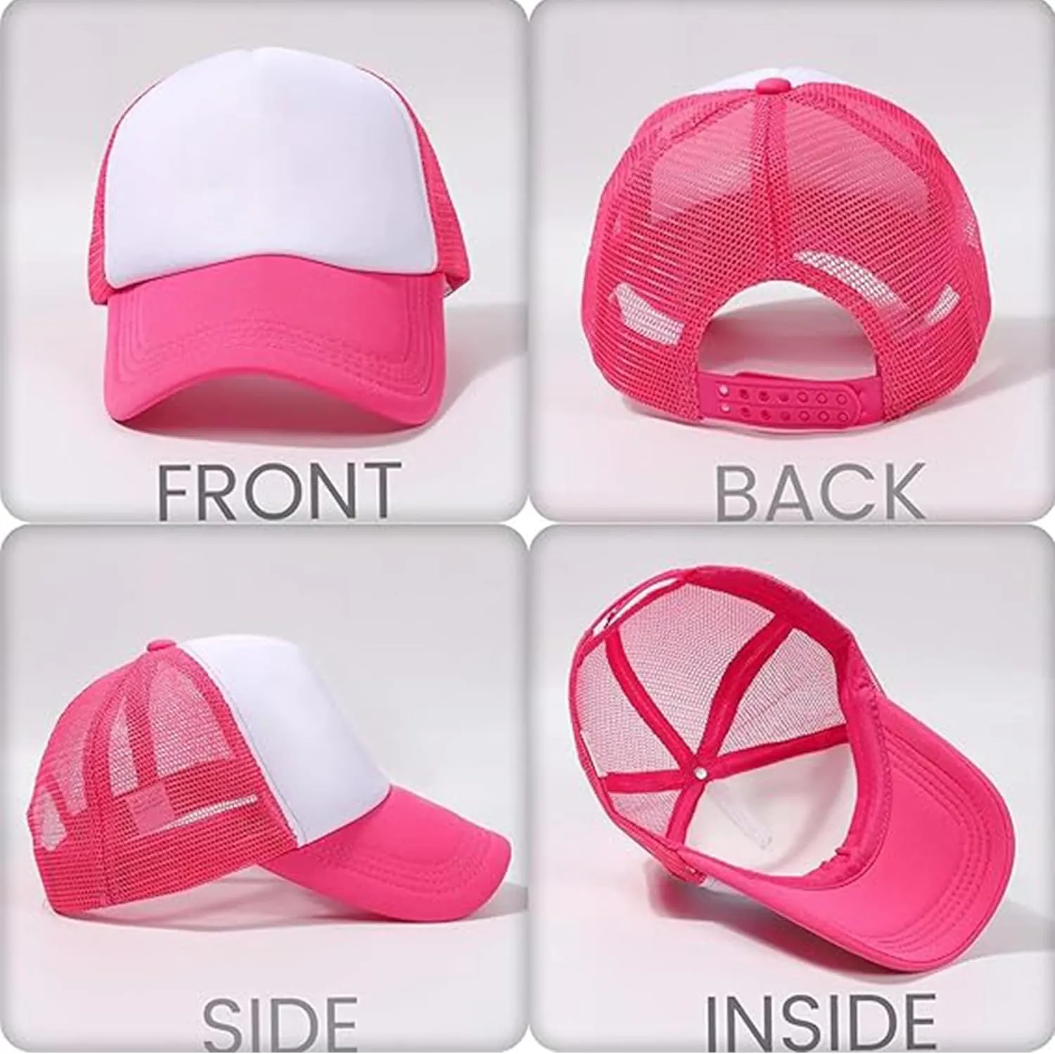 IZUS Men Foam 5 Panel Trucker Hat Adjustable 5 Panel Mesh-Back Baseball-Caps for Women Small/Medium