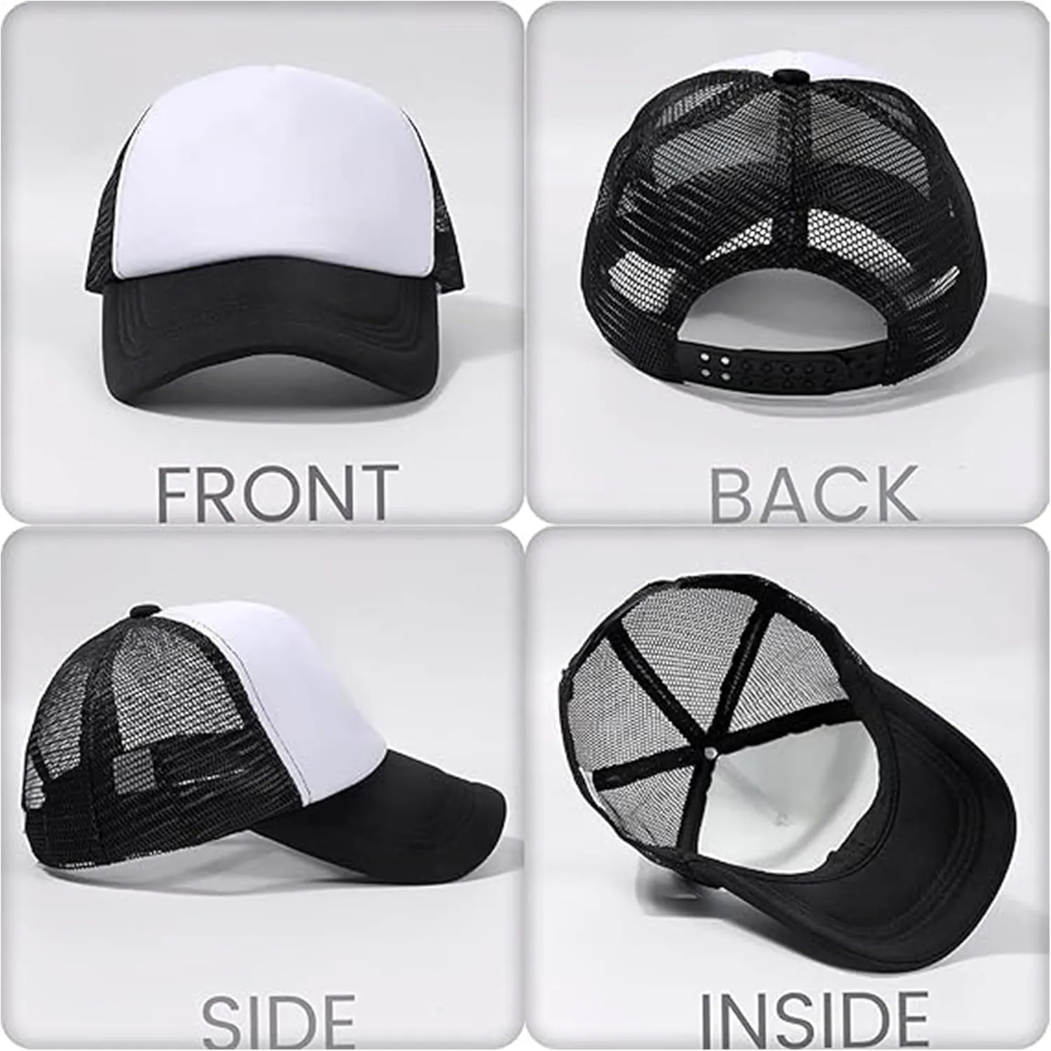 IZUS Men Foam 5 Panel Trucker Hat Adjustable 5 Panel Mesh-Back Baseball-Caps for Women Small/Medium