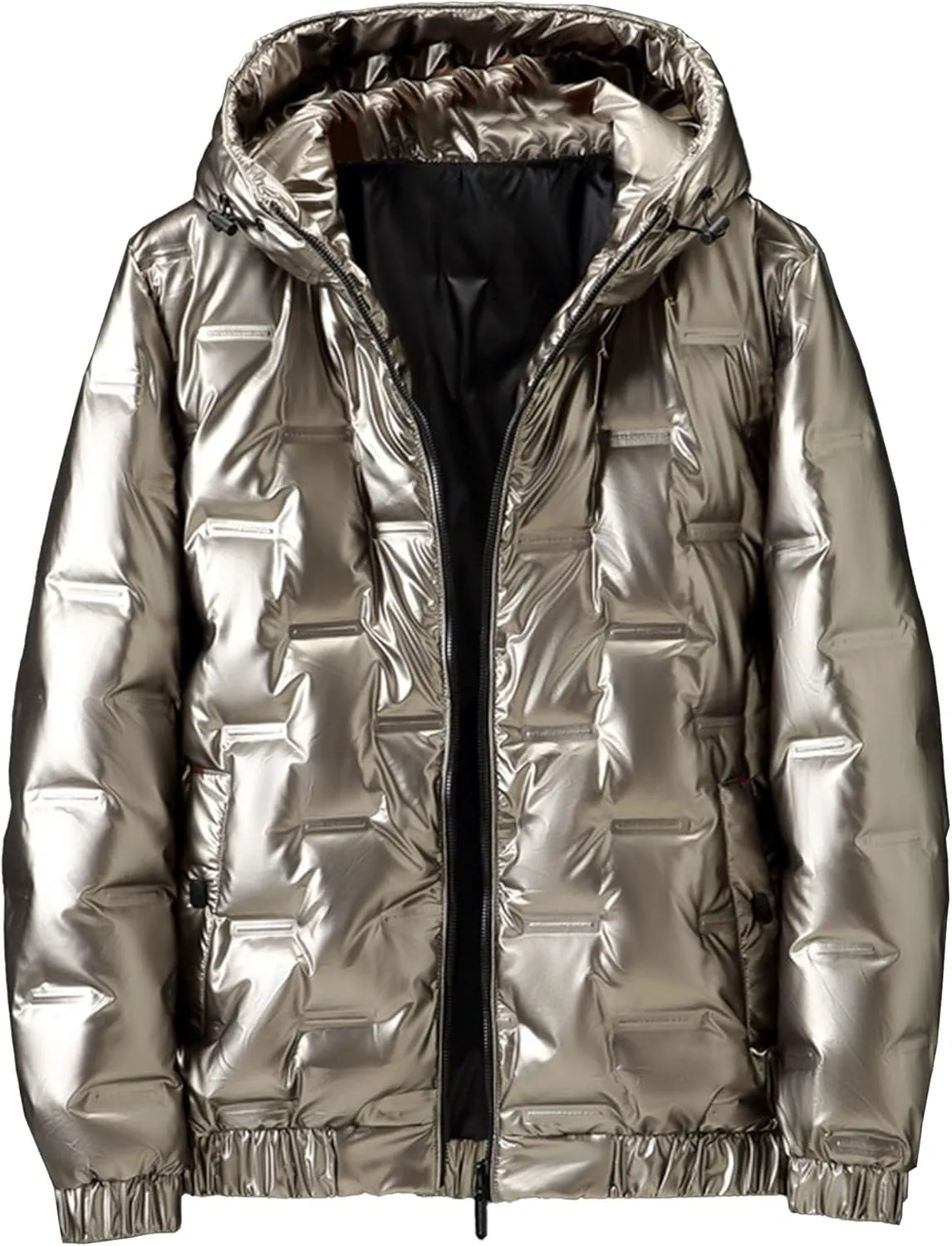JEShifangjiusu Men'S Down Jacket Hooded Winter Warm Packable Down Puffer Jacket Lightweight Water-Resistant Down Jacket