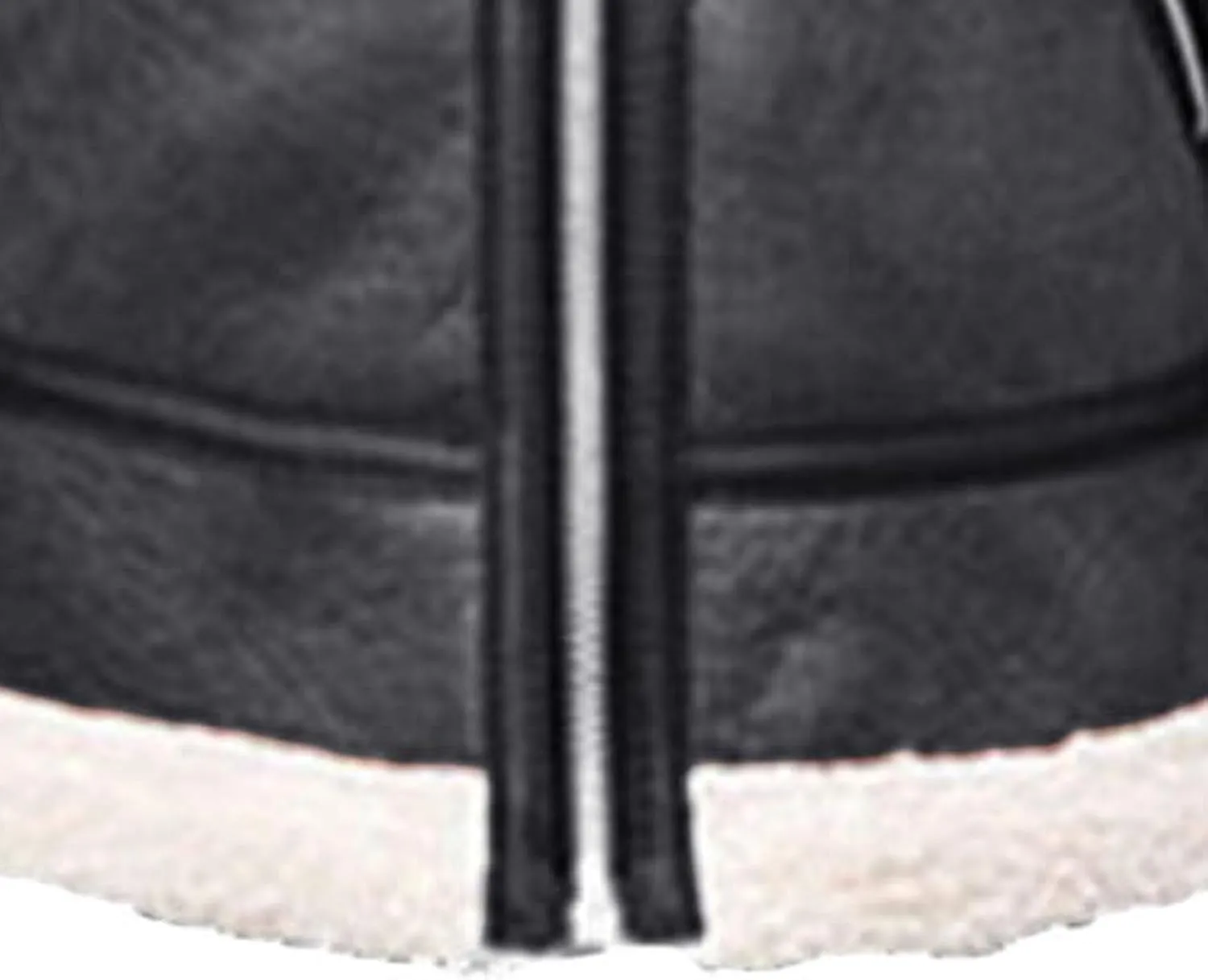 JEsilunmaMY Retro Sherpa Bomber Leather Jacket for Men Fleece Lined Fur Collar Motorcycle Jacket Warm Winter Biker Coat