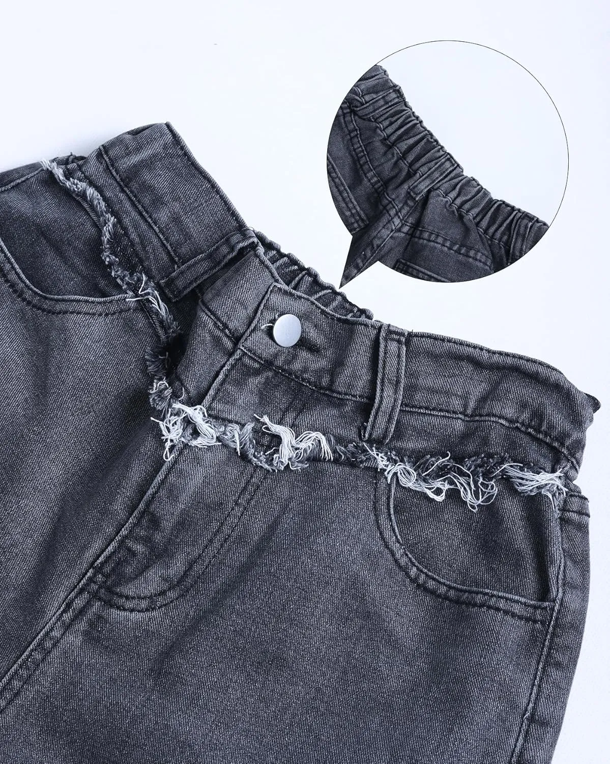 Kedera Women's Wide Leg Denim Pants Teen Star Raw Edge Baggy Trousers High Waisted Boyfriend Y2K Jeans Girls Fashion