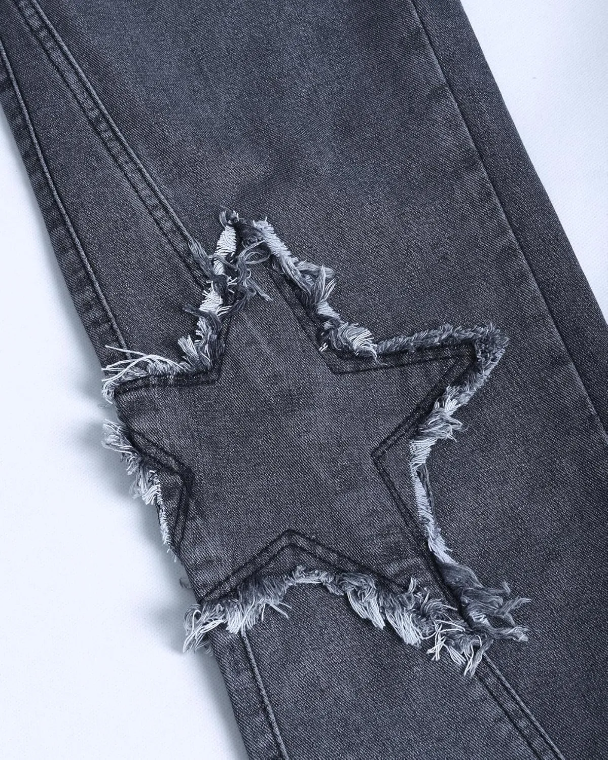 Kedera Women's Wide Leg Denim Pants Teen Star Raw Edge Baggy Trousers High Waisted Boyfriend Y2K Jeans Girls Fashion