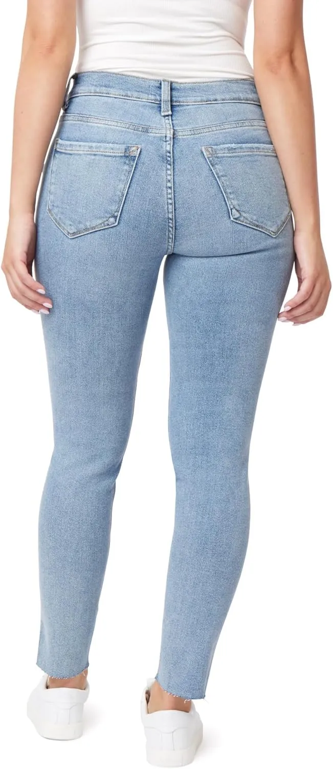 kensie Jeans for Women The Kelsey High-Rise Skinny Raw Edge Hem 28-Inch Inseam, Sizes 0-16