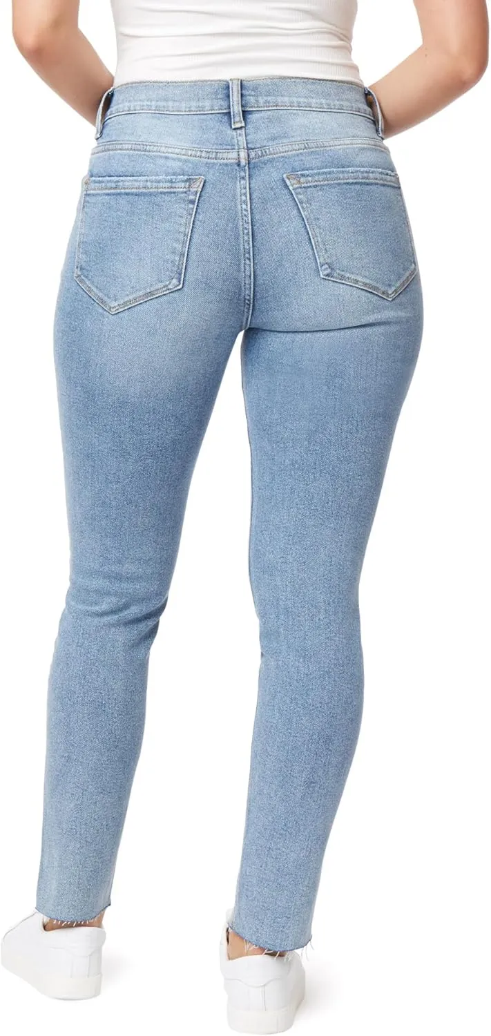 kensie Jeans for Women The Kelsey High-Rise Skinny Raw Edge Hem 28-Inch Inseam, Sizes 0-16