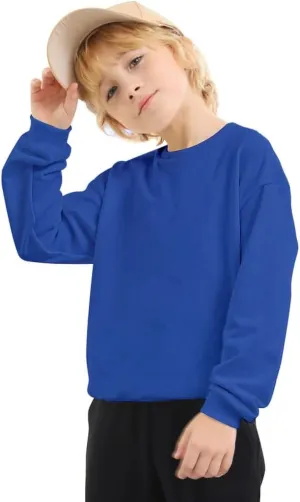 Kids Fleece Sweatshirts Soft Cotton Warm Crewneck Shirt Long Sleeve Pullover Sweatshirts for Boys or Girls